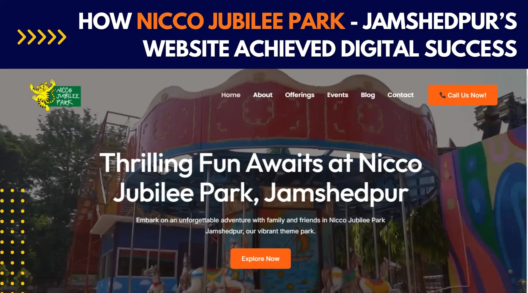 Nicco Jubilee Park – Jamshedpur Website: A WordPress Success Story